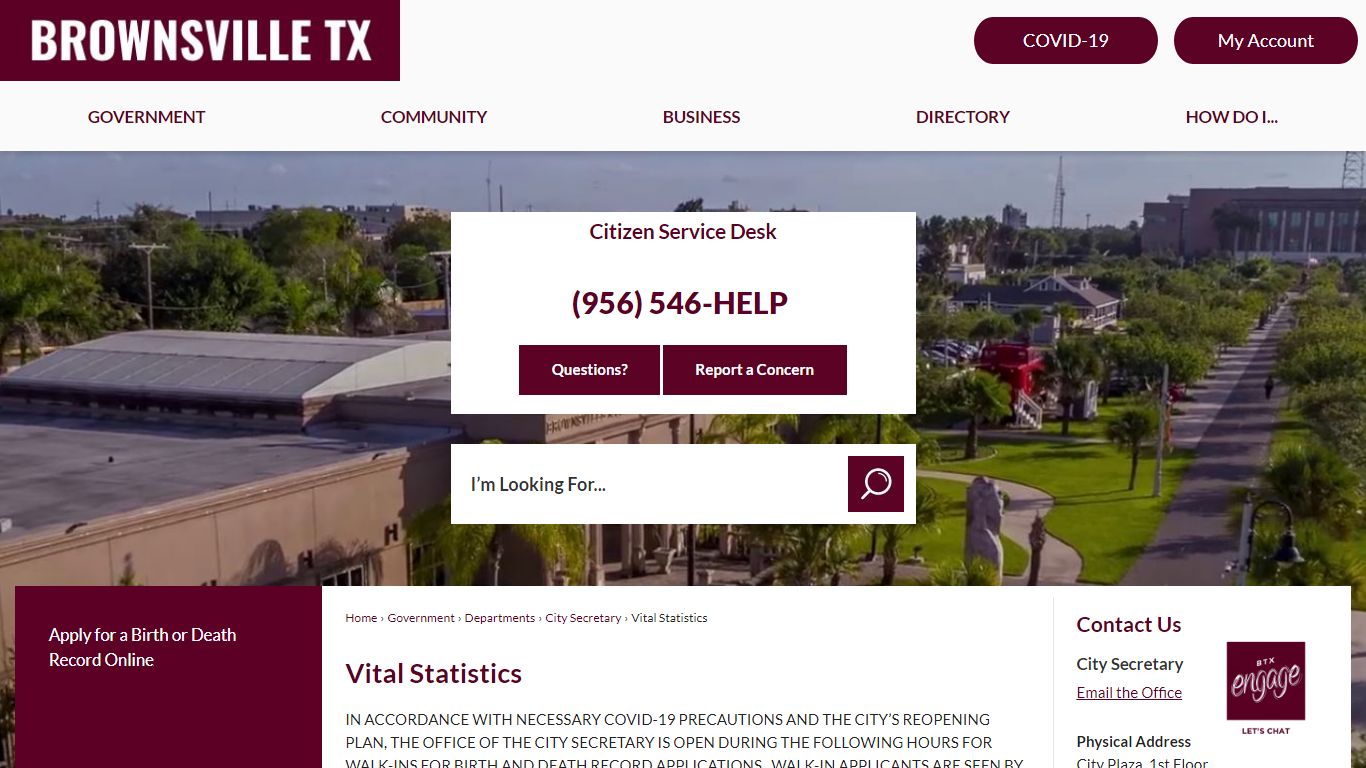Vital Statistics | Brownsville, TX